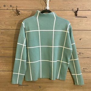 Mock Neck Windowpane Sweater
